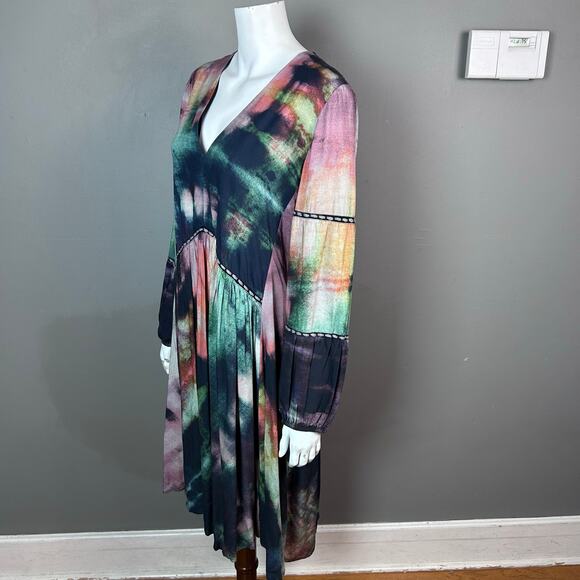 Anthropologie bl^nk London Dress Medium colorful tiered artsy long hippie boho - Picture 7 of 13